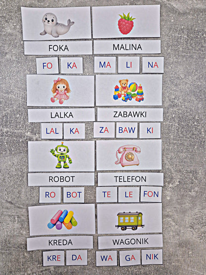 Sylabowe układanki- czytamy pierwsze słowa