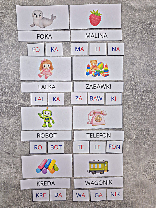 Sylabowe układanki- czytamy pierwsze słowa