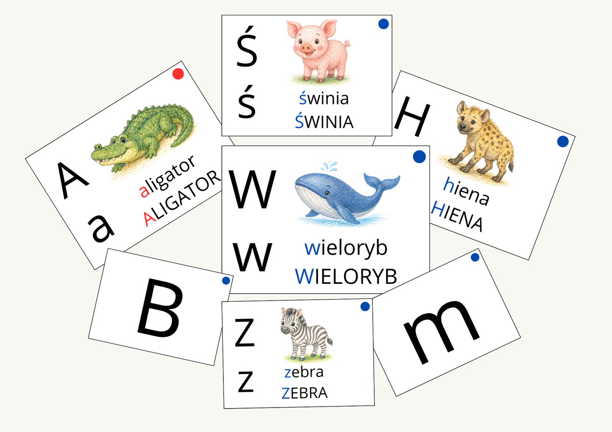 Zwierzęcy alfabet - poznajemy litery drukowane